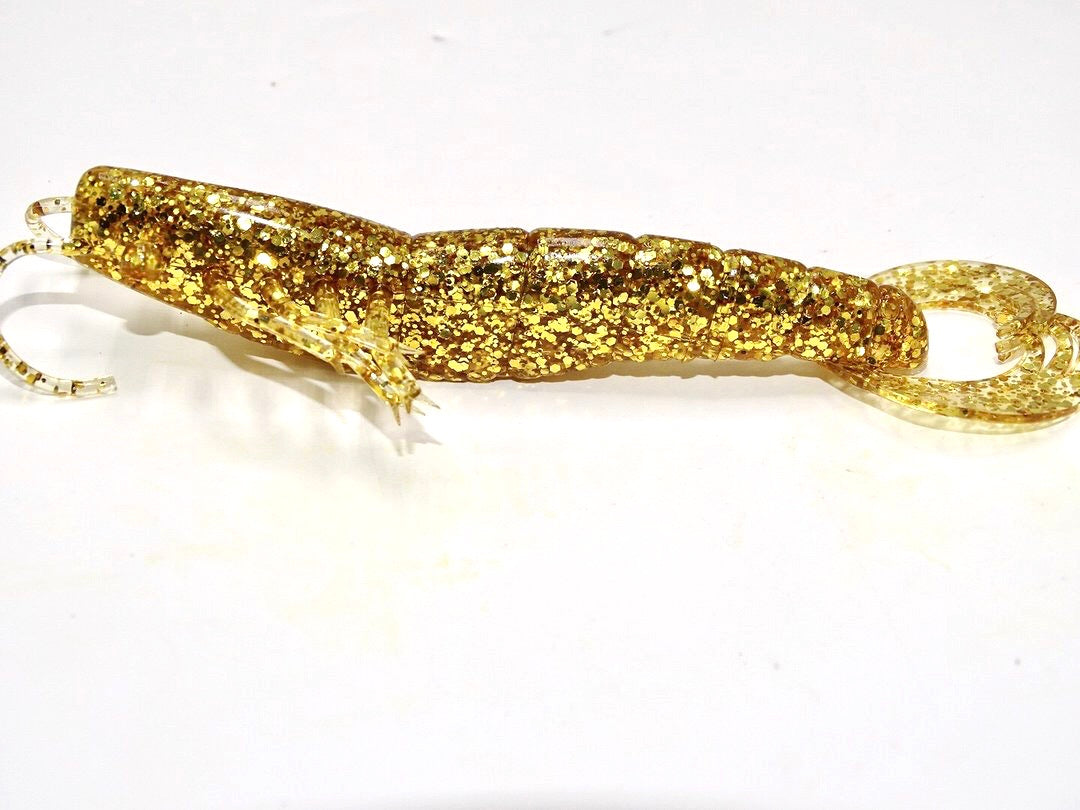 NEW!!! Gold Glitter, 4” Shrimp, qty 6 –