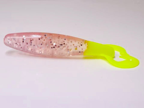 Psycho Chicken Shad, Holographic Passion Pink, 3.5 inches, qty 6