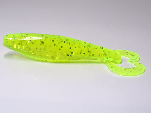 Psycho Chicken Shad, Chartreuse Shine, 3.5 inches, qty 6